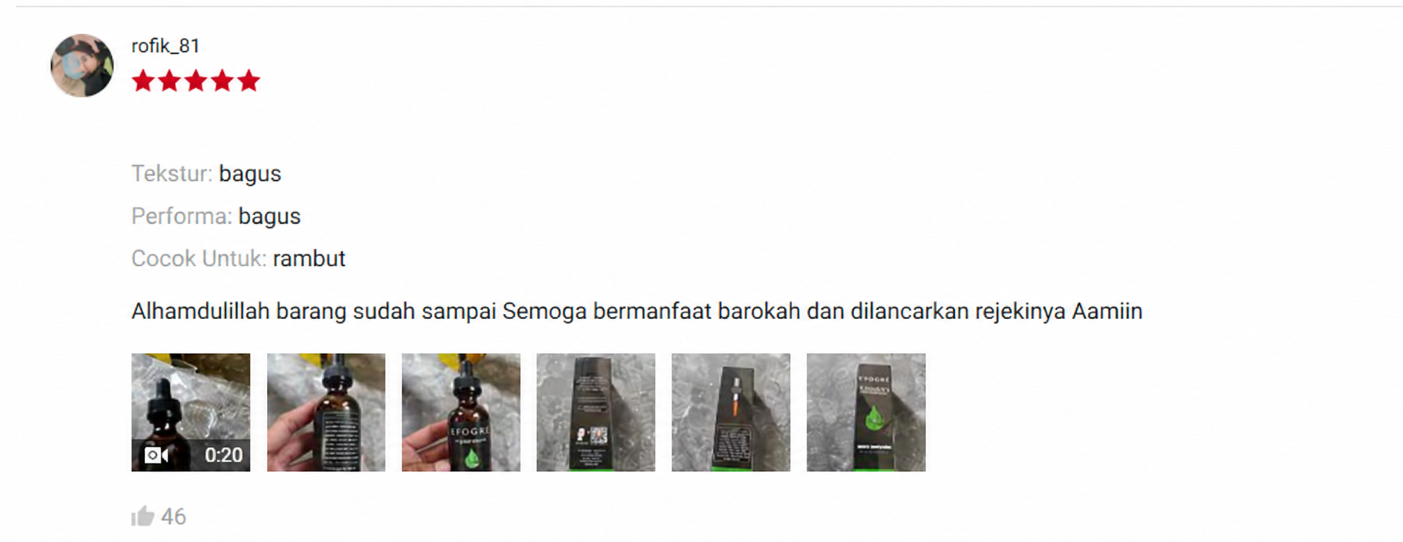 Ulasan pembeli ivogry kedua